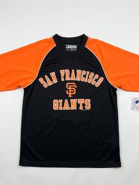 Circa 2014 Genuine Merchandise San Francisco Giants Black & Orange Raglan Tee